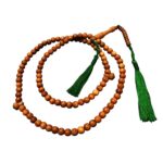 Natural Brown 8mm Prayer Beads Citrus Wood Tasbih with Green Tassels - Image 2