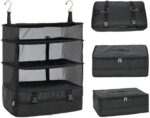 Ndola Portable Hanging Travel Shelves Packing Cubes For Suitcases Organizer Luggage Organizers, Carry On Closet, Black - Polyester, Clothing - Image 2