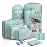 OCEANEVO Set of 10 Pcs Packing Cubes for Travel | Includes Luggage Tag and Toothbrush Holder | Suitcase Organizer for Travelling for Clothes, Shoes and Lingerie | Model 3.0 - Sky Blue-1 Year Warranty - Image 2