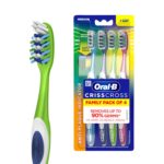 Oral-B Criss Cross Deep Clean Medium Bristles Manual Toothbrush For Adults,Tongue Cleaner, Multicolour Tooth Brush Set, Oral B Dentist Recommended Brand (Family Pack of 4) - Image 2