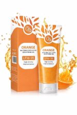 Orange Whitening Exfoliating Brightening Gel for Face and Body, with Vitamin C, Moisturising, Deep Cleansing, Brightening Scrub - Image 2