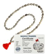 Original Vaijayanti Mala Jaap Japa Mala 108+1 Beads | Pure Tulsi-Like Off-White Natural Beads |Meditation Spiritual Prayer Men & Women Handcrafted Mala for Pooja & Jap (Size 15 Inch) - Image 2