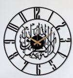 PRAMUKH FASHION Kalima Shahada Metal Islamic Wall Clock for Living Room | Modern Islamic Wall Art Decor | Silent Large Arabic Wall Watch for Home Decor, Muslim Gifts. (40 CM) - Image 2