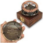 Personalized Sundial Compass with Wood Box Brass Nautical Birthday Gift for Your Loved Ones - Image 2