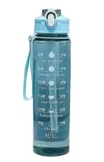 Portable Transparent Motivational Time Marker 900 ml Sports Water Bottle for Fitness, Gym Indoor & Outdoor (Blue) - Image 2