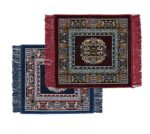 Prayer Aasan/Mat Traditional Design Velvet Aasan | Meditation Prayer Carpet Mat | Pooja Aasan Mat | Multipurpose Premium Velvet Rug Mat Pack of 2-Maroon, Blue - Image 2