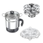Prestige 1.5L PMC 3.0 Plus Multi Kettle/Multi Cooker|Comes with Idli stand, egg boiling rack & Steamer| Glass Lid with Stainless Steel rim|Temperature Control |Power Indicator (Silver, Black) - Image 2