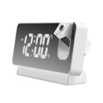 Projector LED Display Digital Projection Mute Mirror USB Office Clock with 180° Projector for Bedroom Digital Temperature Display - Image 2
