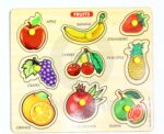 Quasar Fruit Wooden Slat Consonants Puzzle Toy My First Learning Assembly Shape Colorful Creative Learning Educational Building Block Smart Girls Boys for Kids +3 Year Puzzle Best Gift Toy - Image 2