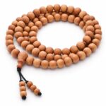 RDK Sandalwood Mala for Meditation and Prayer, Natural Chandan Prayer Beads, Beige Spiritual Japa Mala for Chanting, Meditation and Yoga Practice, Unisex Religious and Spiritual Item 108+1 Beads Size 8 MM - Image 2