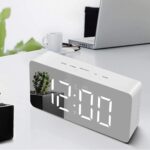 REACHER Digital LED Mirror Alarm Clock for Table, Smart Alarm Clock for Heavy Sleepers & Students, Sensor Date Temperature Display, Night Clock for Bedroom, Home & Office - Image 2