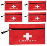 Red First Aid Bag Empty First Aid Backpack Empty Medical Storage Bag for First Aid Kits Pack Emergency Hiking Backpacking Camping Cycling Travel Car (6.3x4.3 5PCS) - Image 2