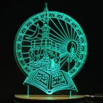 Red Robin Islamic MASJID Quran 3D Optical Illusion Acrylic USB Powered Wooden Base Night Lamp, Multicolour LED Plug n Play, Office Light, Car Dashboard Light, Best for Gift - Pack of 1 (USB0105, 7CM) - Image 2