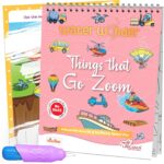 Reusable Magic Water Coloring Book For Kids, Educational Fun Time for Kids, Mess-Free Art with Quick Dry Technology (Vehicles Theme | 4 Reusable Coloring & Activity Boards | 1 Refillable Water Pen) - Image 2