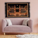 SAJJADAH ARTS Islamic Wall Hanging Tapestry | Holy Kaaba Sharif Makkah Madina Prayer Cloth with Tassels | Premium Woven Polyester Fabric | 26 x 43 cm Spiritual Wall Decor for Prayer Room Home;SAPRE-H26xL43CM-006 - Image 2