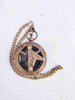 SIAN Antiuqe Design Sundial Pocket Compass with Chain & Push Button for Traveling /Tracking Best Gifted Items - Image 2