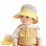 SNOWIE SOFT® Baby Sun Hat Summer Cap for Baby Girl 1-3 Years, Sun Protection Cap Bucket Hat with Chin Strap and Back Sun Shield Breathable Summer Protection Caps Visor Hats UV Caps for Beach Travel - Image 2
