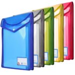 SPS File Folder, Vertical Poly-Plastic A4/Foolscap Transparent Documents File Storage Bag with Snap Button Set of 5/Certificate File Folder (Vertical, Multicolor, Pack of 5) - Image 2