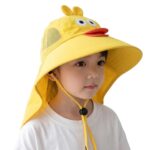 SYGA Children’s Cute Pink Bunny Sun Hat UPF 50+ Wide Brim UV Protection Bucket Hat, Lightweight Breathable Summer Beach Fishing Hat for 3–10 Years Boys & Girls - Image 2