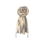 Scarf for Women Stylish Pleated Stripes Woven Cotton with Tassels | Hijab Scarf | Stole | Soft, Lightweight, and Latest Scarves | 74 x 34 Inches - Image 2