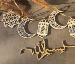 Set of 6 MDF Ramadan Mubarak Hanging Items Decoration|,Eid Decors,Ramadan Kareem Ramadan Decorations,Eid Gifts Islamic Table Decor Islamic Wall Art - Image 2