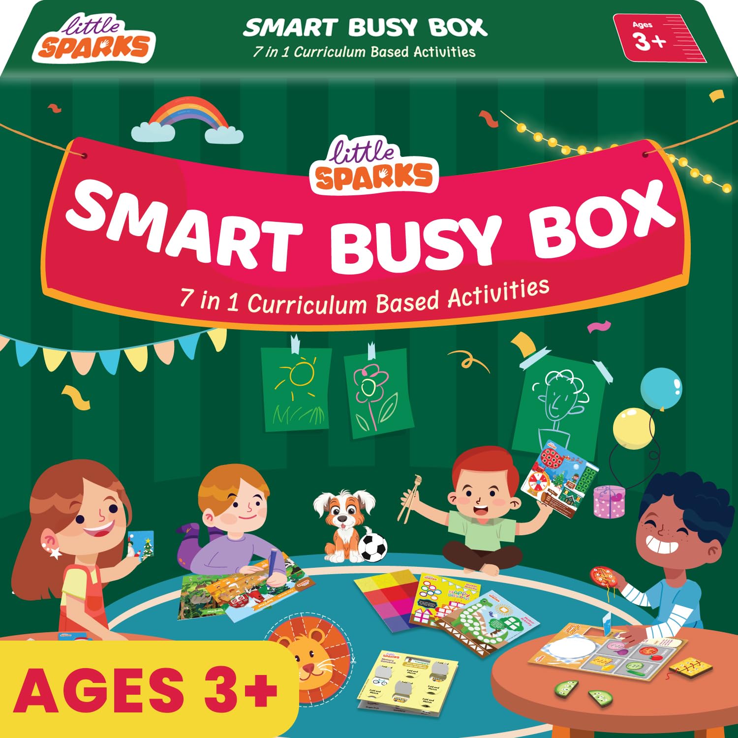 Smartivity Montessori Based Busy Box for 3,4,5 Years Old Unisex I 7in1 Preschool Learning Activity Kit for Toddlers 3-6|Birthday Gift for Kids|Educational Toy Vocabulary,Fine Motor Skill,Multicolor - Image 2