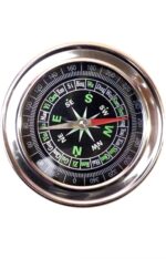 Steel Compass, Directional Magnetic Compass, Black Dial with Green Markings, Metal Construction, Portable Navigation Tool - Image 2
