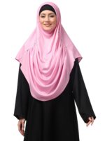 Stone White Plated Hijab | Khimar | Prayer Hijab for Girls & Women – Elegant & Ready-to-Wear Islamic Wear - Image 2