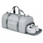Storite Nylon 24 Liter Travel Bag for Women Duffle Bags Shoulder Handbag for Men & Women, Outdoor Weekend Cabin Bag with Shoe and Wet Clothes Compartments (Grey,46x23x23 cm) - Image 2