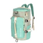 Storite Nylon 43Cm Small Lightweight Water Resistant Duffle Bag, Rucksack Travel Bag for Women with Shoes Compartment, Backpack Carry Luggage Bag for Men Women(43 x 25 x 26 Cm, Green/Grey) - Image 2