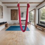 Streetup India® Lycra Fabric Aerial Swing/Yoga Hamock With 20 Feet Long Fabric With Carabiner and Ring (Maroon) - Image 2