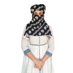 Switchon Cotton quality scarf mask Women Hijab for 12 yrs. and above (Black and White) Proudly Made in Inda - Image 2