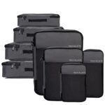 TRAVALATE Metal 8 Set Packing Cubes 4 Various Sizes Travel Luggage Packing Clothes and Undergarment Organizer Bags Set for Men and Women, Grey - Image 2