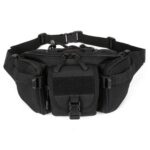 Tactical Waist Bag for Men- Heavy-Duty 3-Pocket Military Fanny Pack, Water-Resistant Nylon Chest Rig & Hip Pouch - Large Capacity Utility Belt Bag for Hiking,Camping, Fishing, & Outdoor Sports (Black) - Image 2