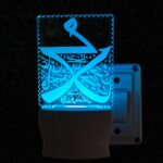 Talgo Islamic PANJATAN 3D Optical Illusion Acrylic Night Lamp, 7 Colors RGB Auto Colour Changing LED Plug and Play Night Light, Office Light, Best for Gift - Pack of 1 (SD119,Multicolour, 3 Inch) - Image 2