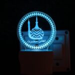 Talgo Round Islamic 3D Optical Illusion Acrylic Night Lamp, 7 Colors RGB Auto Colour Changing LED Plug and Play Night Light, Office Light, Best for Gift - Pack of 1 (SD113,Multicolour, 3 Inch) - Image 2