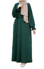 Teal Plain Abaya Burqa For Women Without Dupatta Islamic Naqab Stylish Dubai Abaya Fashion - Image 2