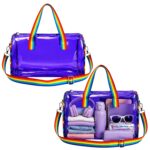 Transparent Multipurpose Utility Bag – Clear Travel & Gym Organizer with Dual Carry Handles,2 Zipper Compartments & Adjustable Shoulder Strap | Durable Double-Zip | Random Color | 1 Piece - Image 2