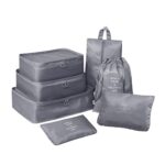Travel Organizer Packing Cubes Set with Shoe Bag Space Saver Storage Pouches for Clothes, Laundry Cosmetics Lightweight Luggage - Image 2