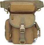 UDee Tactical Drop Leg Bag for Men – Military-Style Utility Waist Thigh Pack, Crossbody Hip Belt Pouch for Motorcycle, Hiking, Outdoor Travel, Camping, Airsoft – Adjustable MOLLE Gear Bag (Khaki) - Image 2
