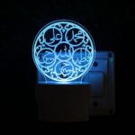 UKANI Islamic 3D Optical Illusion Acrylic Night Lamp, 7 Colors RGB Auto Colour Changing LED Plug and Play Night Light, Office Light, Best for Gift - Pack of 1 (SD133,Multicolour, 3 Inch) - Image 2