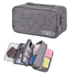 Undergarments Underwear Organizer Waterproof Travel Packing Toiletry Makeup Bag Fashion Portable Multi-Functional Travel Organizer Cosmetic Luggage Storage Case Pouch (Grey) - Image 2
