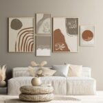 VIBBES Modern Islamic Wall Art Set, 5 Pieces Arabic Calligraphy Prints, Abstract Minimalist Design in Terracotta and Earth Tones - Image 2