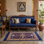 Velvet Prayer Mat with Tassels – Soft Machine Made Premium JaNamaz Rug with Polycotton Backside, Anti-Slip Lightweight Carpet for Home & Mosque (Blue, 2.5 X 5 Feet) - Image 2