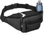 Waist Bag Fanny Pack for Women Men | Large Cross Body Sling Bag for Hiking, Travel, Running, Outdoor Sports, Cycling | Walking Waist Bag with Water Bottle Holder (Polyester Fanny Pack, Black) - Image 2