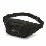 Waist Bag for Men & Women | Lightweight & Spacious Crossbody Fanny Pack – Adjustable Strap, Zipper & Pockets, Durable – Money Belt for Travel, Trekking, Gym, Outdoor | Polyester, Black - Image 2