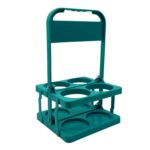 Water Bottle Carrier Folding 4 Bottles Capacity Portable Basket Green - Image 2