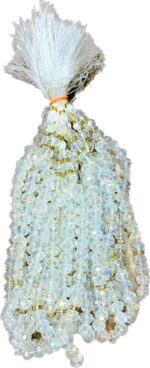White Crustal Fancy (33 Dana) 10MM Tasbeeh Beads for Prayer Misbaha - Image 2