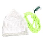 White Namaz Topi and Tasbih Mala - Pack of 1 Set - Image 2