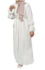 White Plain Abaya Burqa For Women Stylish Dubai abaya Islamic Naqab Fashion Without Dupatta - Image 2